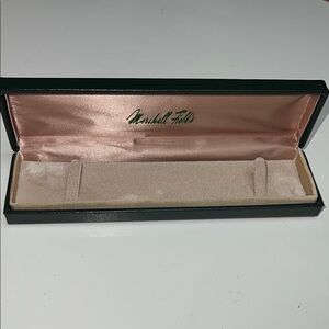 Marshall Field’s Green Leather Vintage Bracelet 8” Jewelry Box